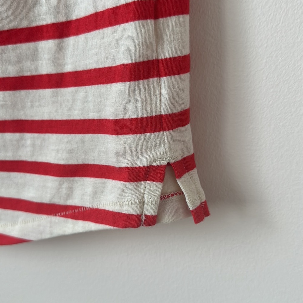 J Crew Organic Red Striped Tee - Picture 5 of 6